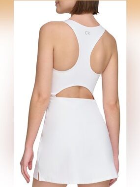 Calvin Klein Cream Strapless-Look V-Neck Mini Dress